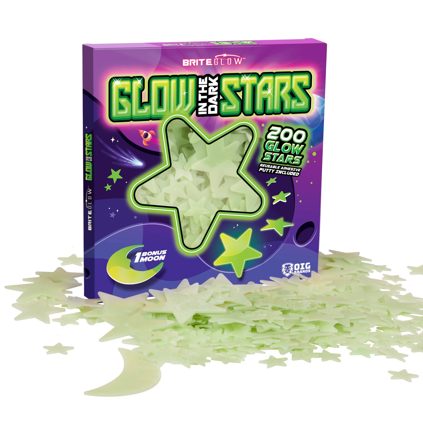 Ultra Brighter Glow in the Dark Stars; Special Deal 200 Count